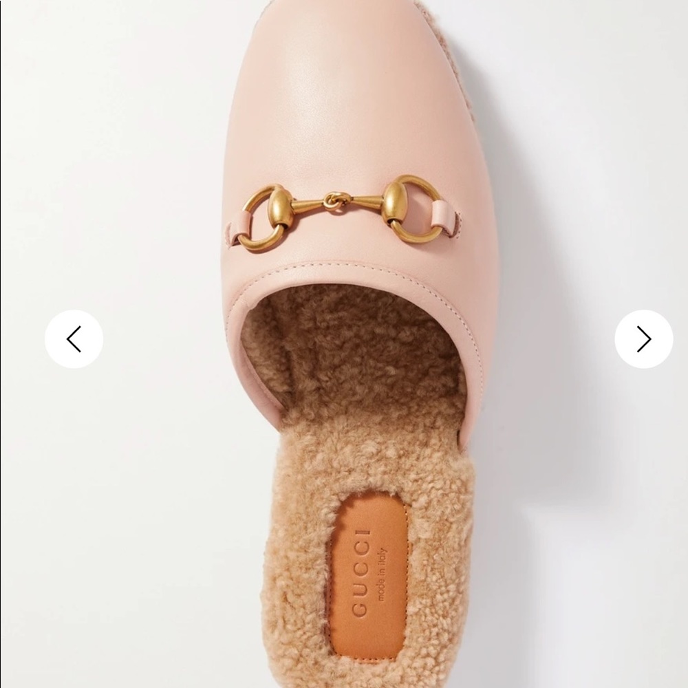SOLD on RR ⭐️ GUCCI Horsebit Shearling-Lined Leather Mule Flat Slippers NWOT - Picture 3 of 16